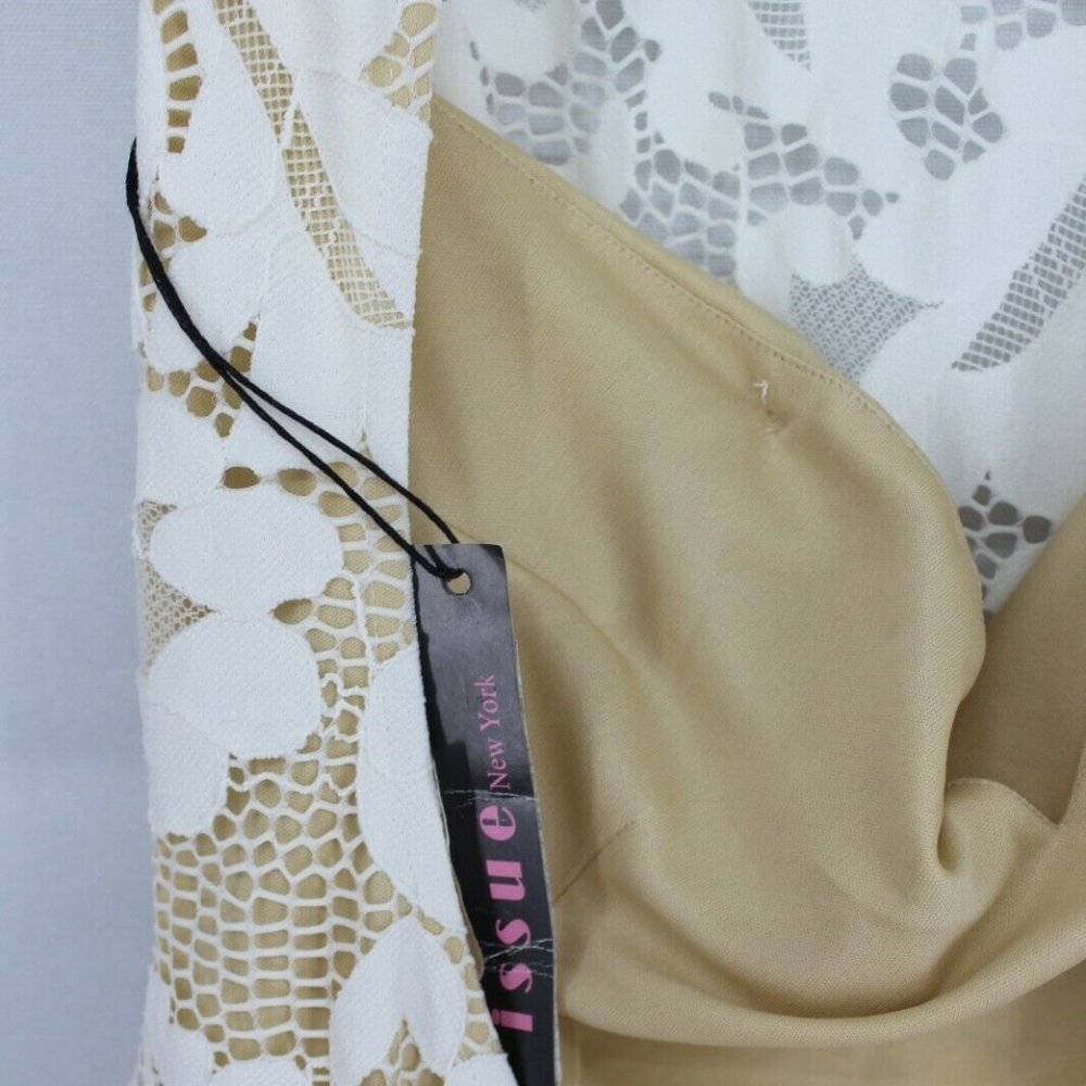 Issue New York Sheer Embroidered Lace Maxi Dress Gown Small Ivory $318 wedding - Picture 10 of 11